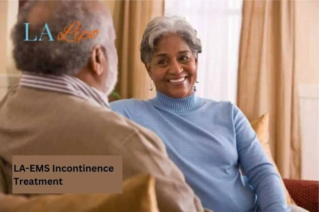 Couple sat smiling at each other - LA-EMS treatment Stanford-le-Hope